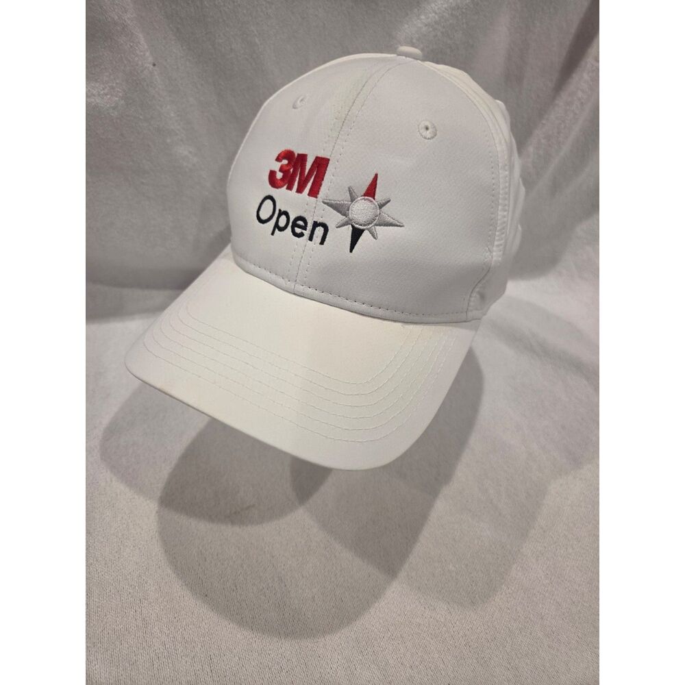 UNRL 3M Open PGA Tour Golf Tournament Hat White Adjustable Performance Cap